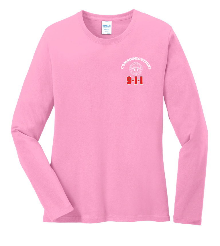 911 Screen Print Front & Back- Ladies Long Sleeve
