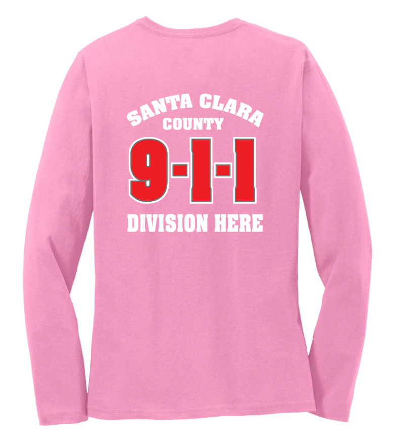 911 Screen Print Front & Back- Ladies Long Sleeve