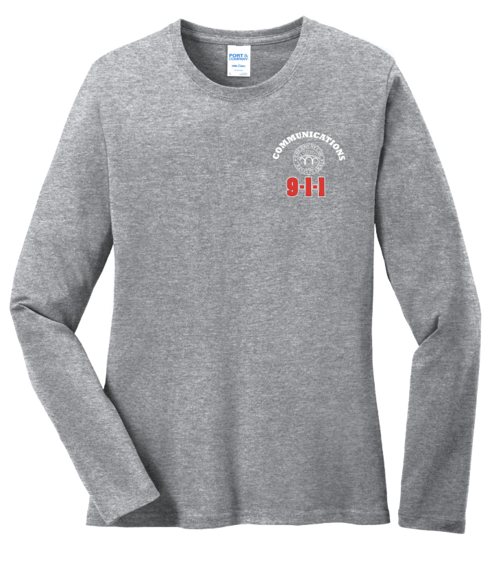 911 Screen Print Front & Back- Ladies Long Sleeve