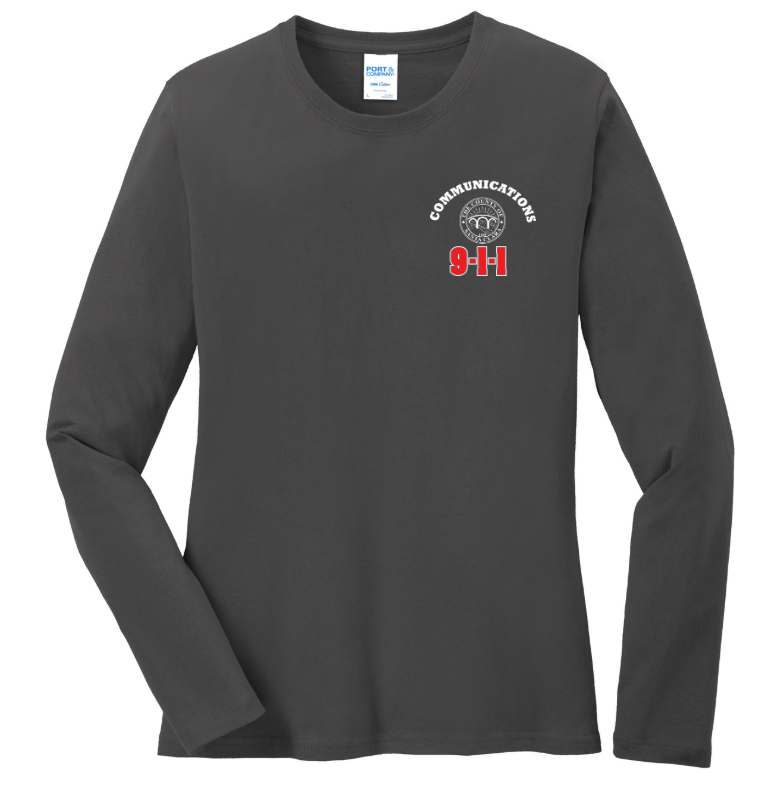 911 Screen Print Front & Back- Ladies Long Sleeve