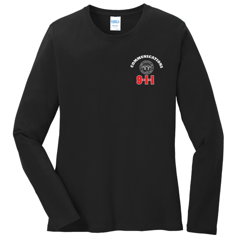 911 Screen Print Front & Back- Ladies Long Sleeve