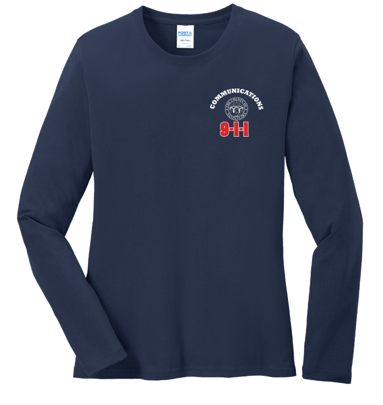 911 Screen Print Front & Back- Ladies Long Sleeve