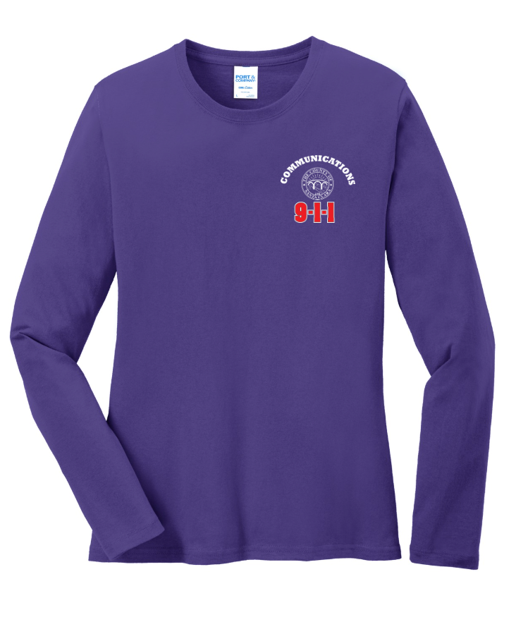 911 Screen Print Front & Back- Ladies Long Sleeve
