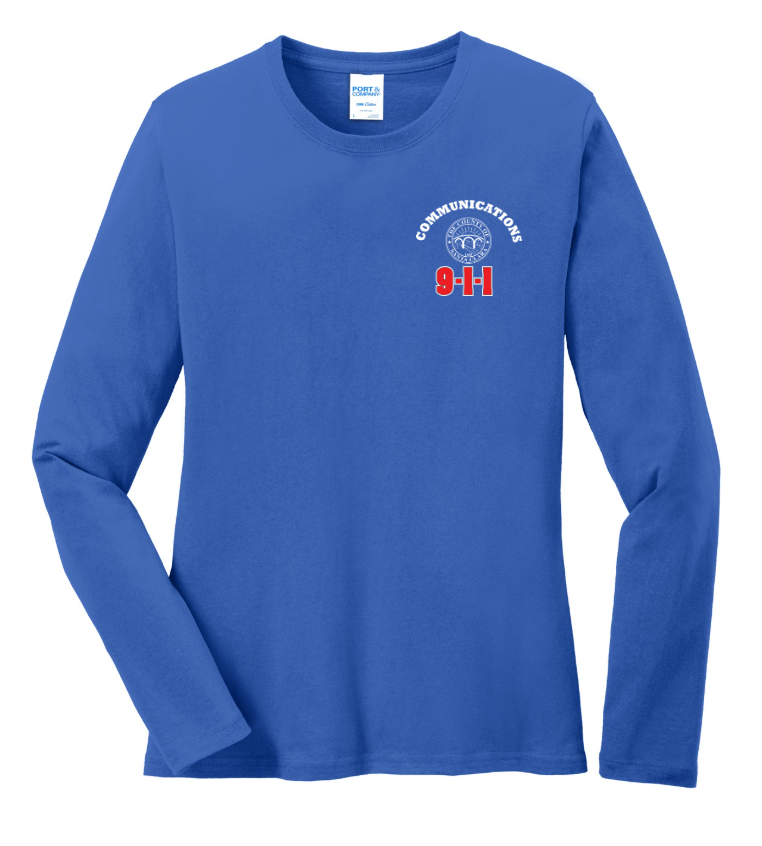 911 Screen Print Front & Back- Ladies Long Sleeve