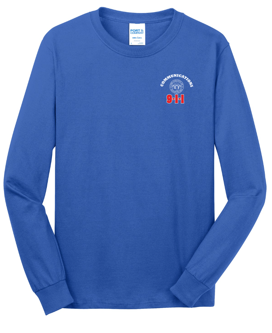 911 Screen Print Front & Back- Long Sleeve Tshirt