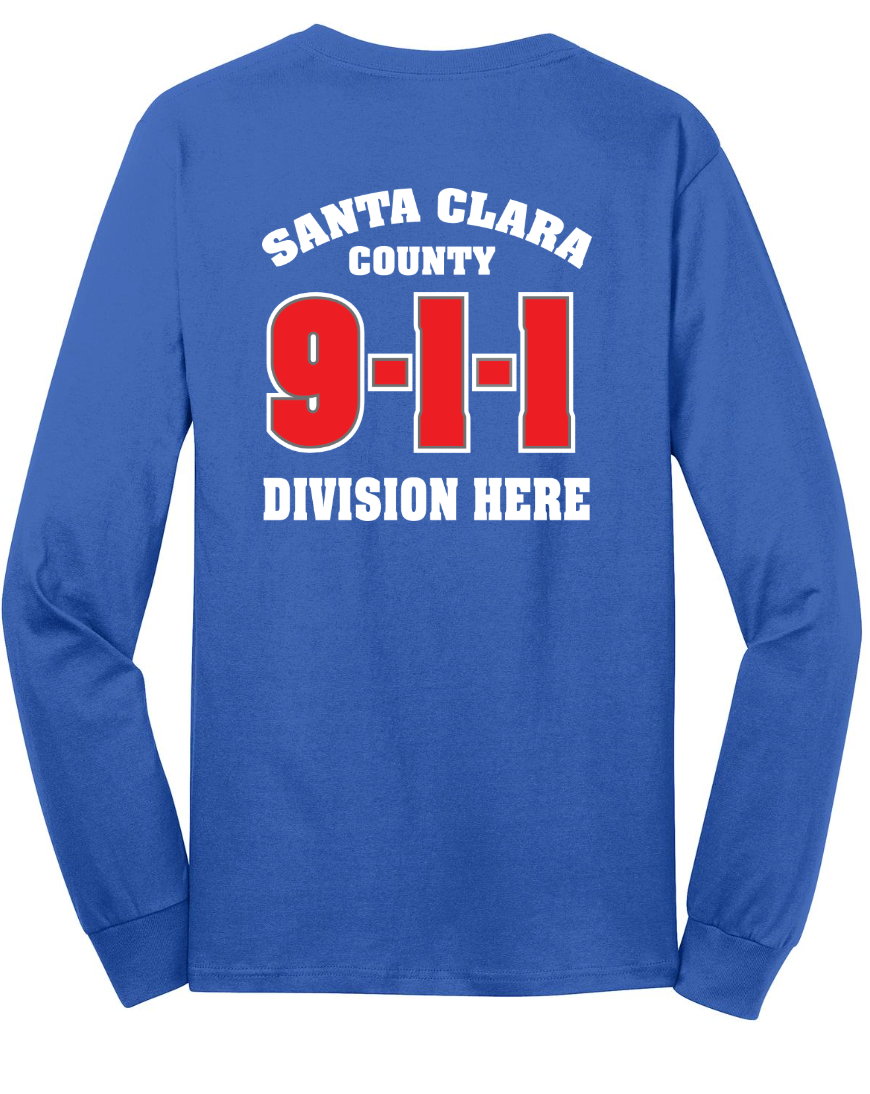 911 Screen Print Front & Back- Long Sleeve Tshirt
