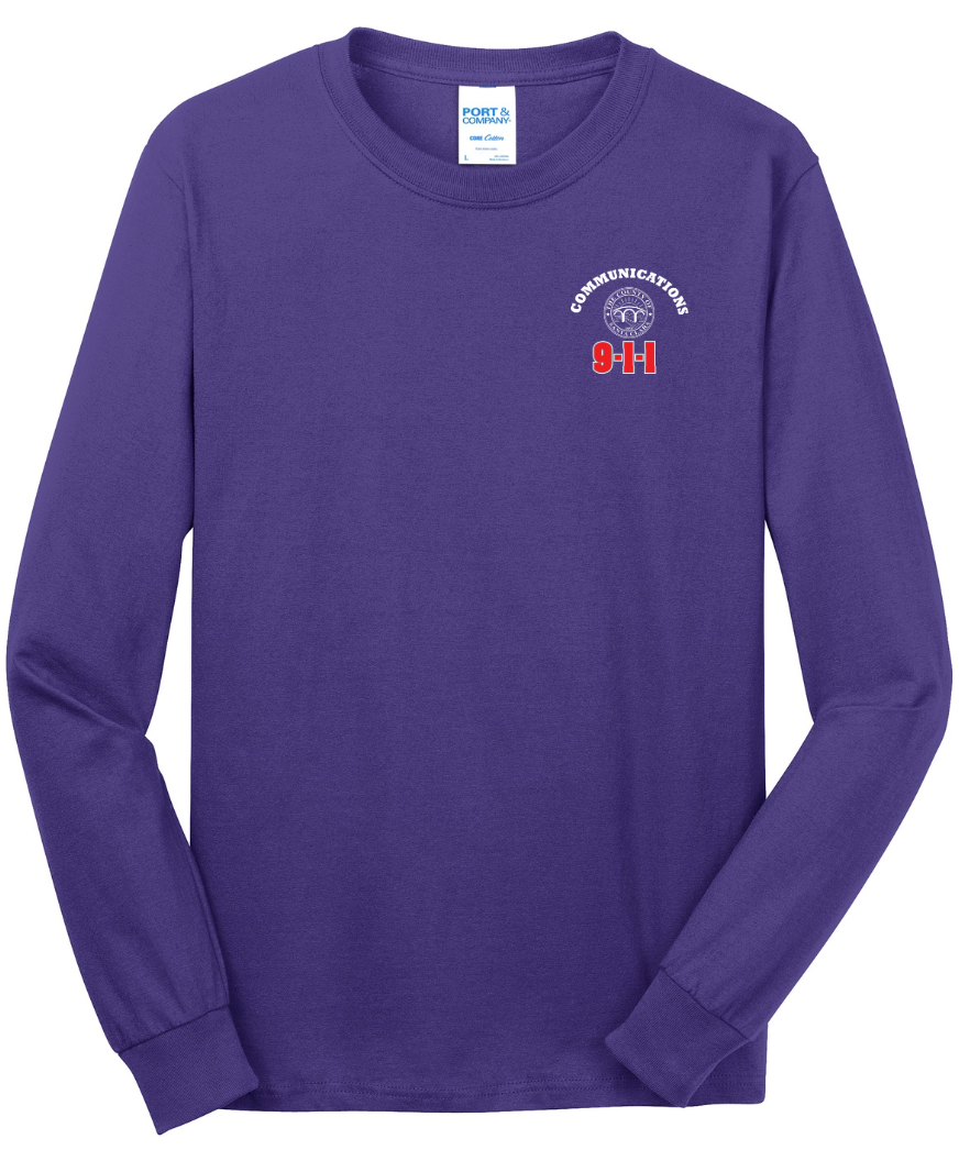 911 Screen Print Front & Back- Long Sleeve Tshirt