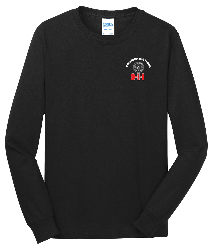 911 Screen Print Front & Back- Long Sleeve Tshirt