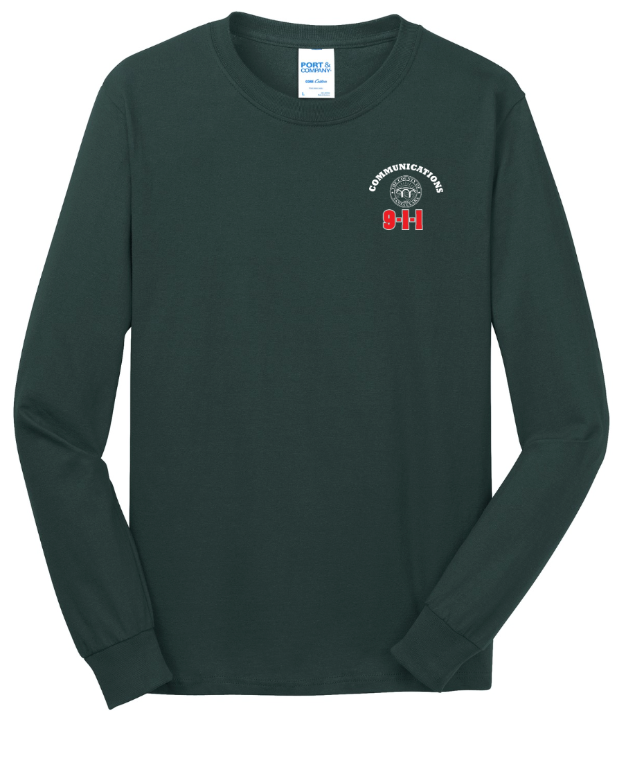 911 Screen Print Front & Back- Long Sleeve Tshirt