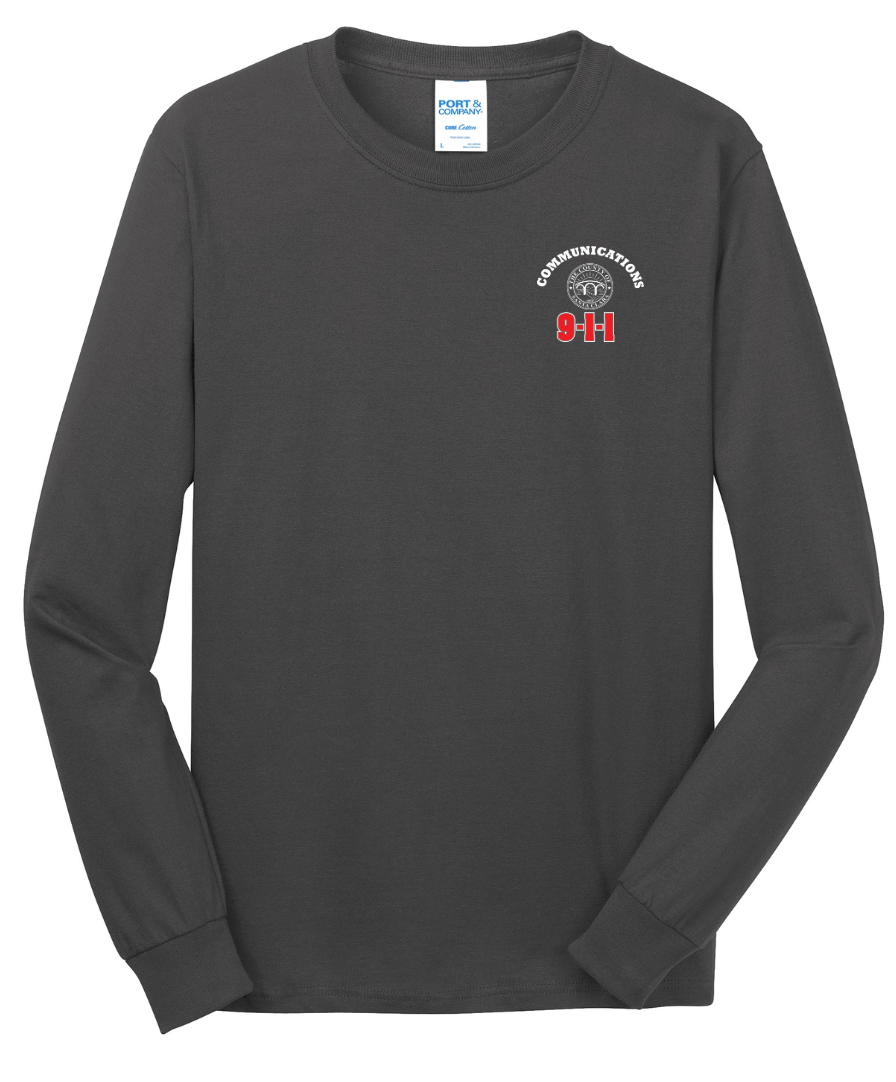 911 Screen Print Front & Back- Long Sleeve Tshirt