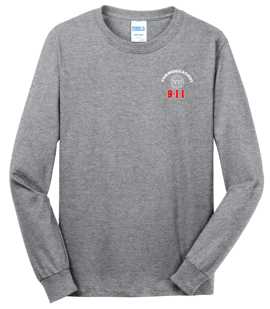 911 Screen Print Front & Back- Long Sleeve Tshirt