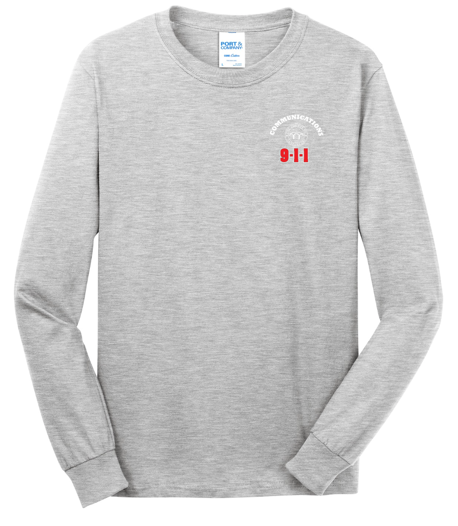 911 Screen Print Front & Back- Long Sleeve Tshirt
