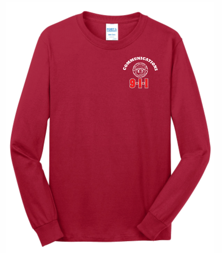 911 Screen Print Front & Back- Long Sleeve Tshirt
