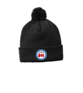 911 Embroidered Solid Pom Pom Beanie