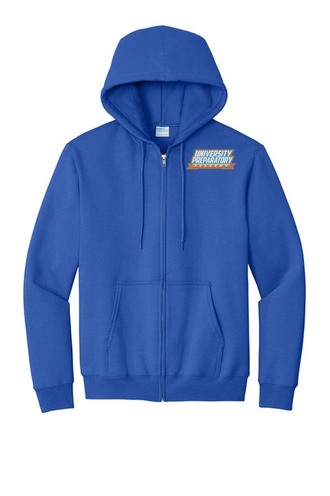 University Preparatory Academy Adult Full-zip Hooded Sweatshirt front