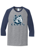 CPMS Faculty 50/50 Cotton/poly 3/4-sleeve Raglan T-shirt front