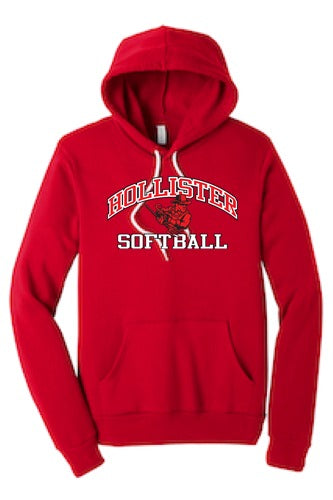 Hollister High School Softball Unisex Sponge Fleece Pullover Hoodie front