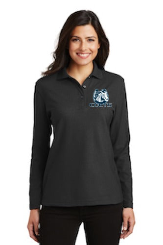 CPMS Faculty Ladies Long Sleeve Silk Touch Polo front