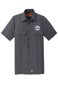 Embroidered Short Sleeve Solid Ripstop Shirt front