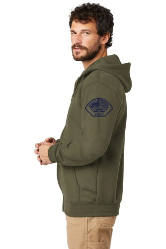 Carhartt Midweight Hooded Zip-Front Sweatshirt - Morgan Hill PD sleeveright