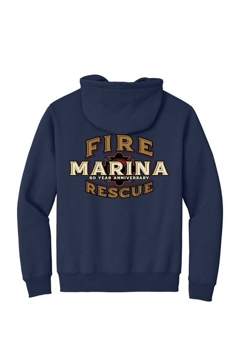 Marina Fire 50 Years- Ultimate Full-zip Hooded Sweatshirt back