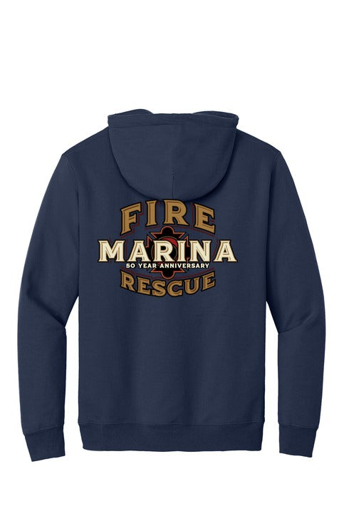 Marina Fire 50 Years- Ultimate Pullover Hooded Sweatshirt back