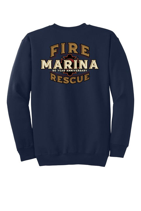 Marina Fire 50 Years- Ultimate Crewneck Sweatshirt back