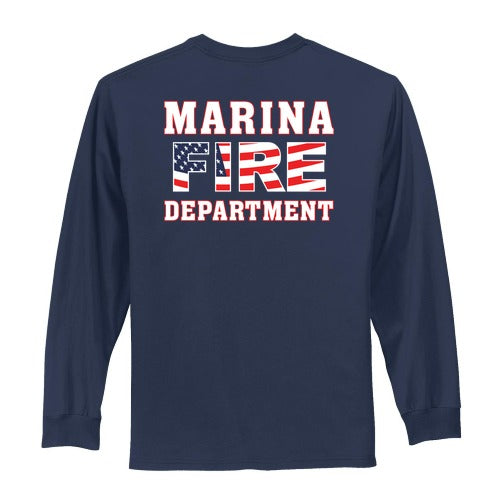 Marina Fire Department Long Sleeve Essential T-shirt back