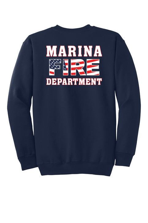 Marina Fire Department Ultimate Crewneck Sweatshirt back
