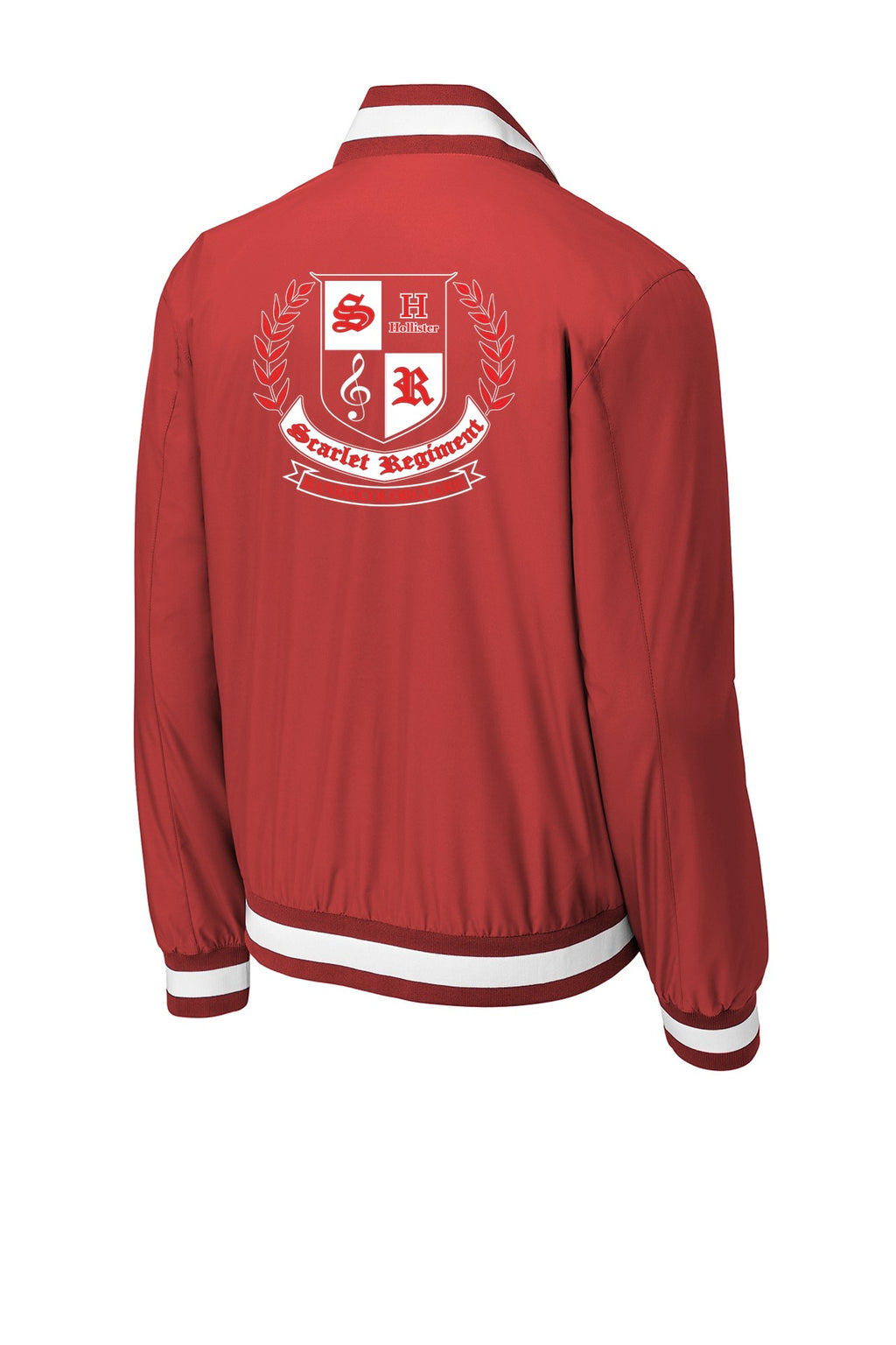 Scarlet Regiment Insulated Varsity Jacket back