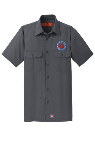 Tone on Tone Embroidered Short Sleeve Solid Ripstop Shirt front