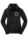 911 Tone On Tone Embroidered Ladies Sport-wick Stretch Full-zip Jacket front