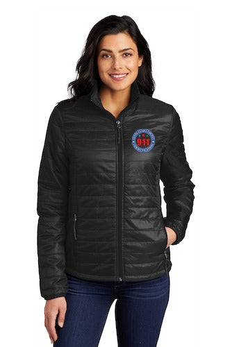 911 Tone On Tone Ladies Packable Puffy Jacket front
