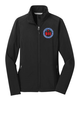 911 Tone On Tone Embroidered Ladies Core Soft Shell Jacket front