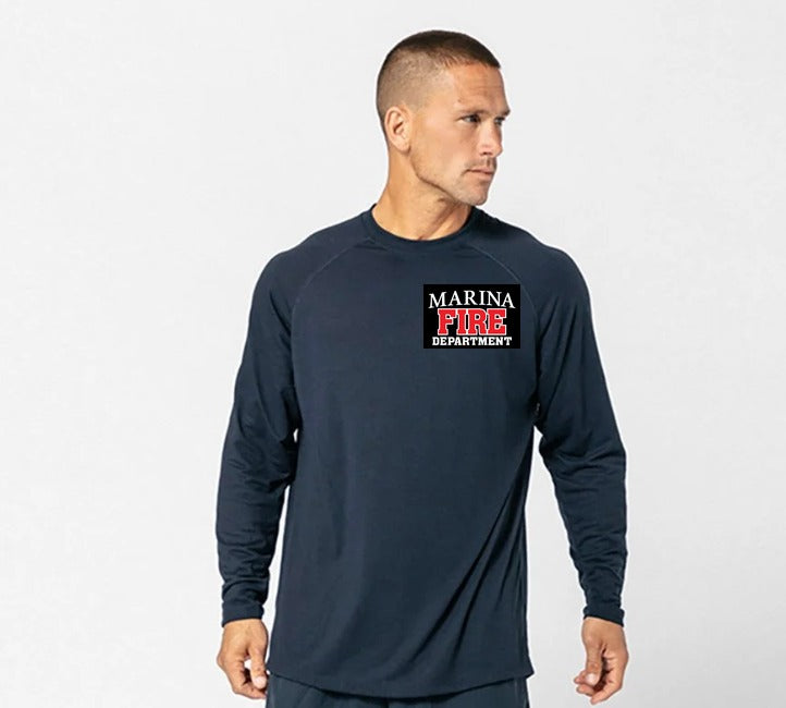 Marina Fire Department Fr Performance Ls Shirt- Raglan Sleeve front