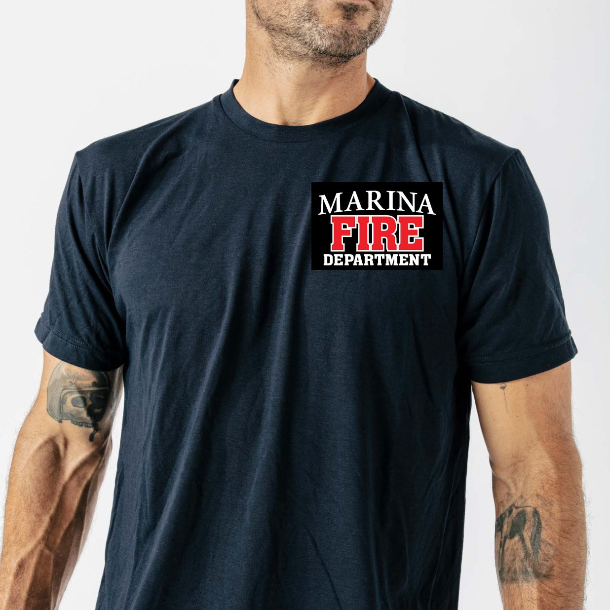 Marina Fire Department Fr Performance Ss Shirt Traditional Sleeve front