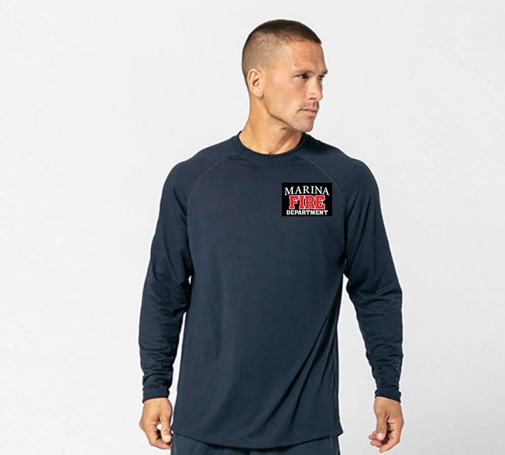 Marina Fire Department Fr Performance Ls Shirt Traditional Sleeve front