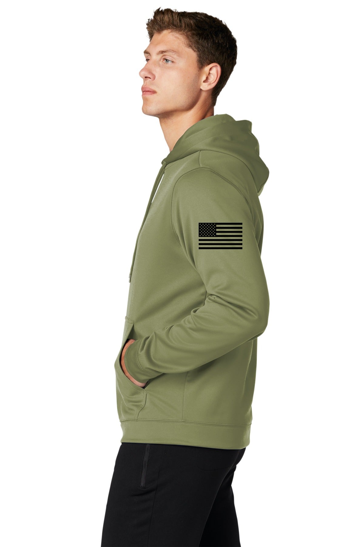 Hollister High School Softball Sport-wick Fleece Hooded Pullover sleeveleft