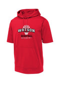Watson Academy Sport-wick Fleece Short Sleeve Hooded Pullover front