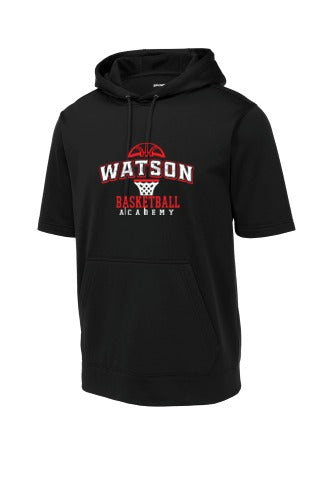 Watson Academy Sport-wick Fleece Short Sleeve Hooded Pullover front